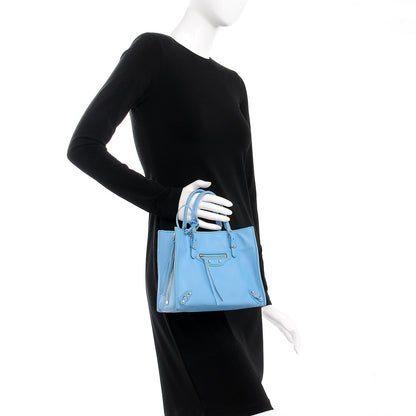 Balenciaga Supple Calfskin Papier Mini A4 Zip Around Tote Bleu Azur Clair 3 of 12