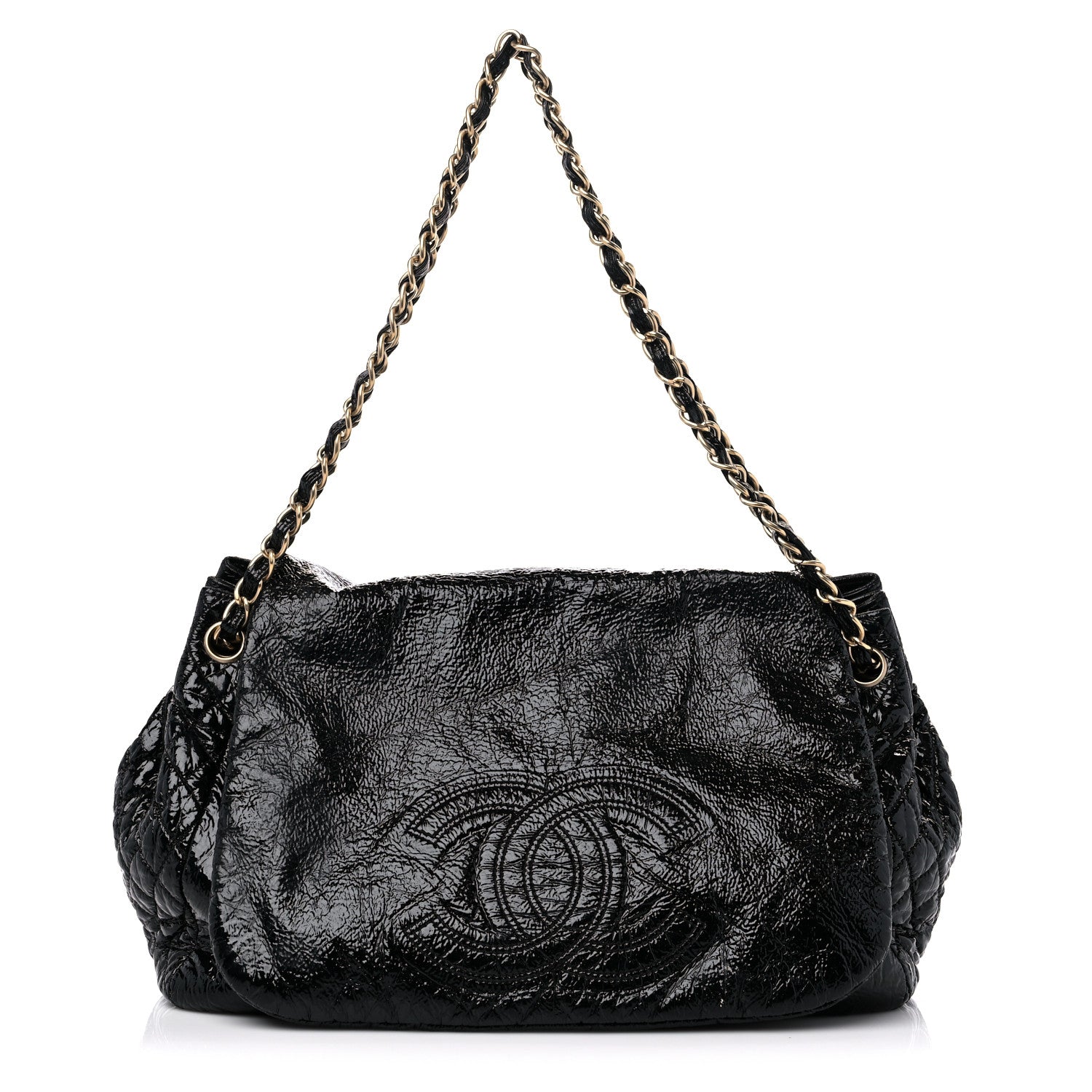 Chanel Vinyl XL Rock and Chain Flap Black 1 of 12