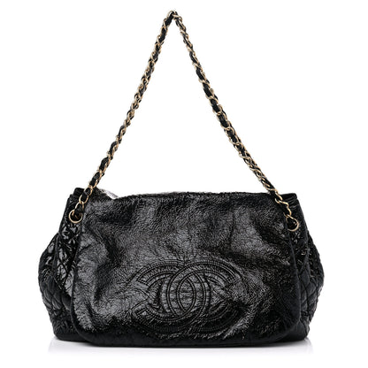 Chanel Vinyl XL Rock and Chain Flap Black 1 of 12