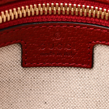 Gucci Textured Dollar Calfskin Web Small Savoy Bowling Tote Red 6 of 10