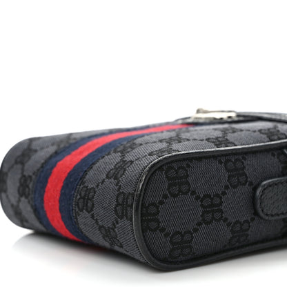 Gucci X Balenciaga BB Monogram Web Mini Ophidia Messenger Black 9 of 9