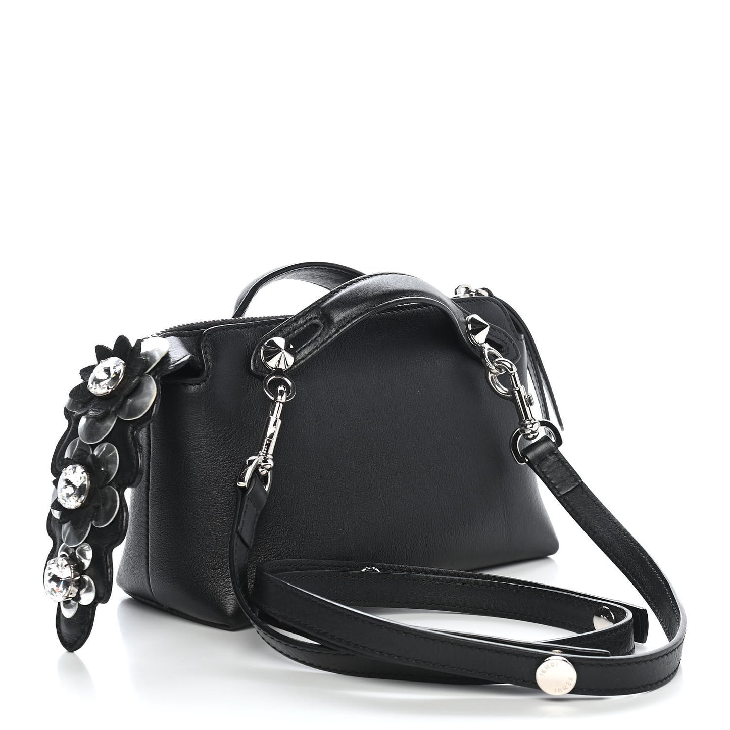Vitello Dolce Crystal Flowerland Croc Tail Mini By The Way Boston Bag Black