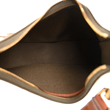 Celine Cotton Gabardine Bouclette Embroidered Medium Strap Ava Triomphe Shoulder Bag Khaki Tan 5 of 9