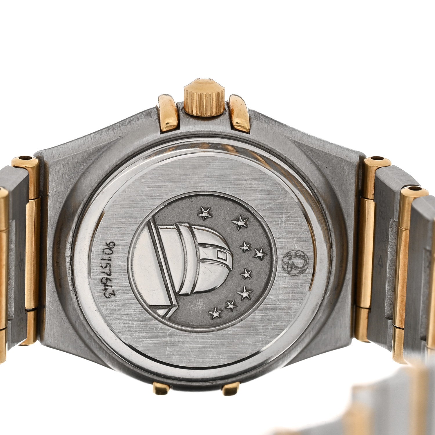 Omega Stainless Steel 18K Yellow Gold Diamond Bezel Mother of Pearl 22mm Constellation Quartz Watch 1267.70.00 4 of 4
