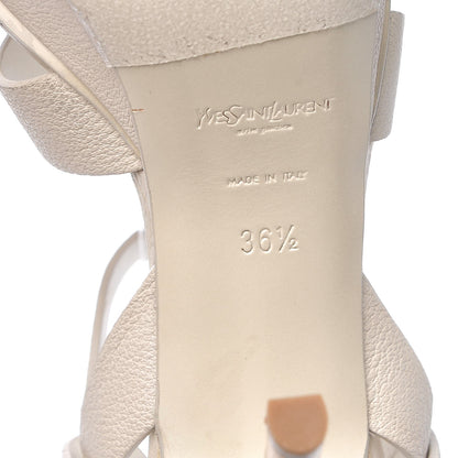 Saint Laurent Calfskin Tribute 75 Platform Sandals 36.5 Porcellana 7 of 9