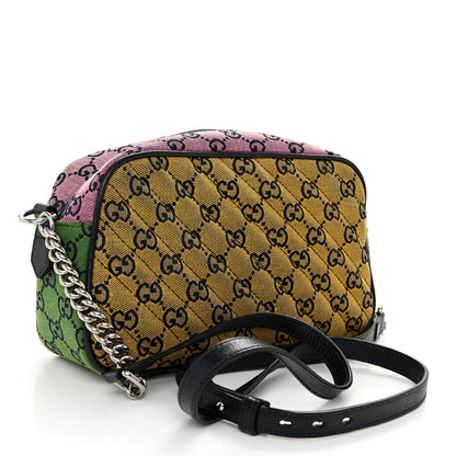Gucci Monogram Multicolor Matelasse Diagonal Small GG Marmont Chain Shoulder Bag Red Blue Yellow Green Pink 3 of 10