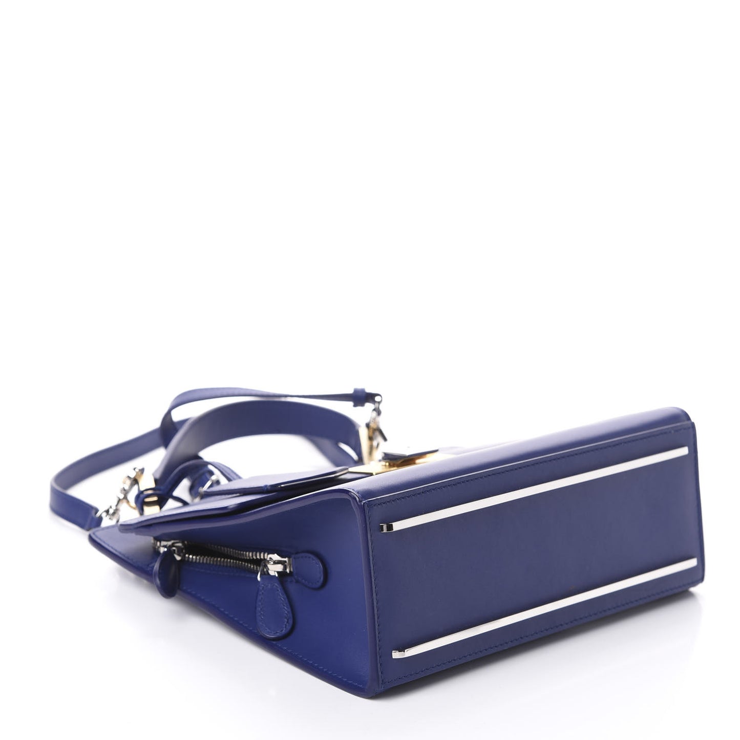 Smooth Calfskin Le Dix S Cartable Shoulder Bag Bleu Mineral
