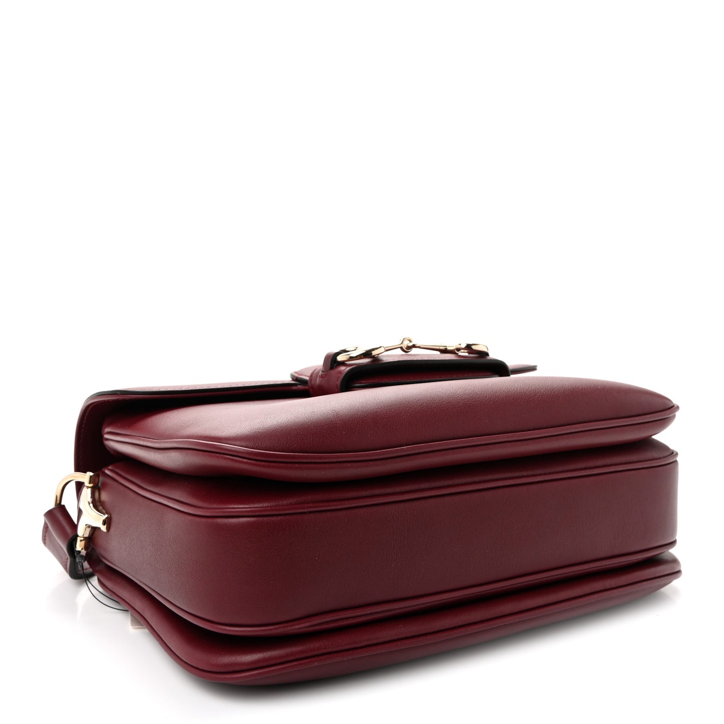 Arabella Calfskin Horsebit 1955 Soft Medium Shoulder Bag Rosso Ancora