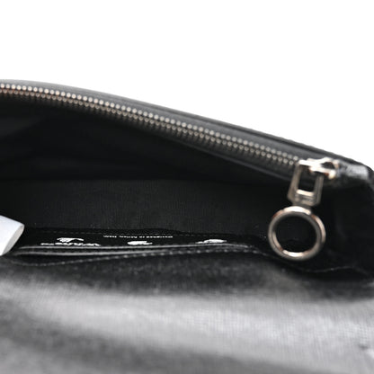Off-White Saffiano Striped Mini Diag Binder Clip Bag Black White Yellow 5 of 11
