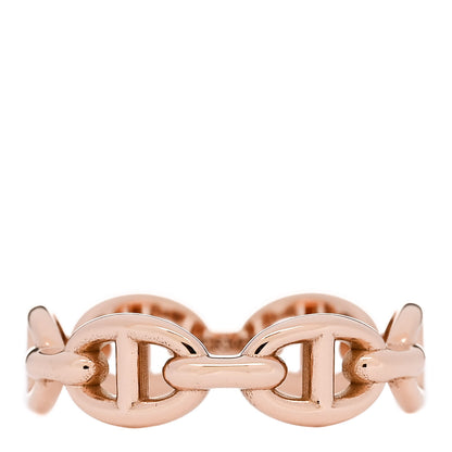 Hermes 18K Rose Gold PM Chaine d'Ancre Enchainee Ring 54 7 1 of 8
