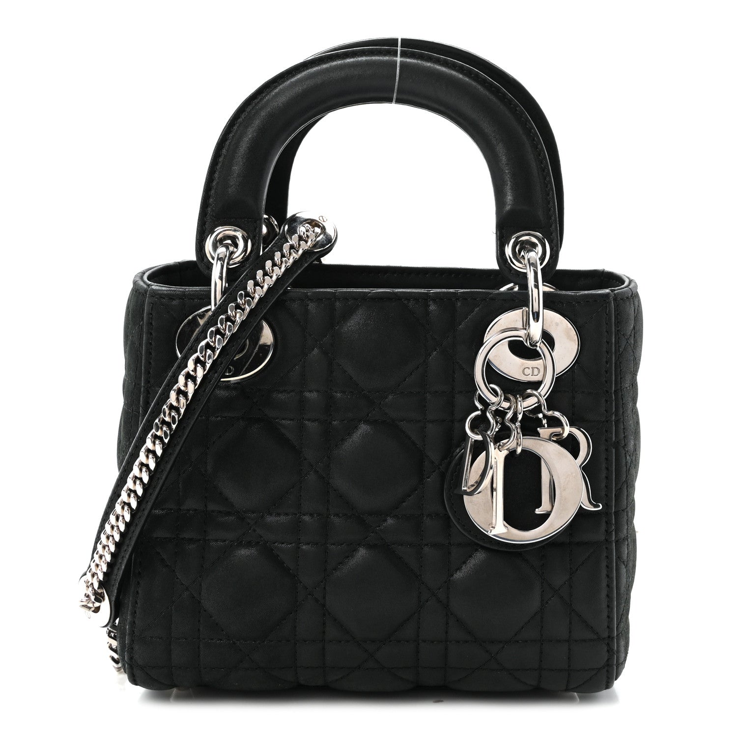 Christian Dior Metallic Calfskin Cannage Mini Lady Dior Black 1 of 9