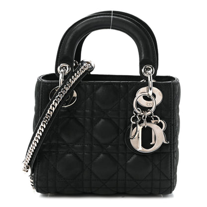 Christian Dior Metallic Calfskin Cannage Mini Lady Dior Black 1 of 9