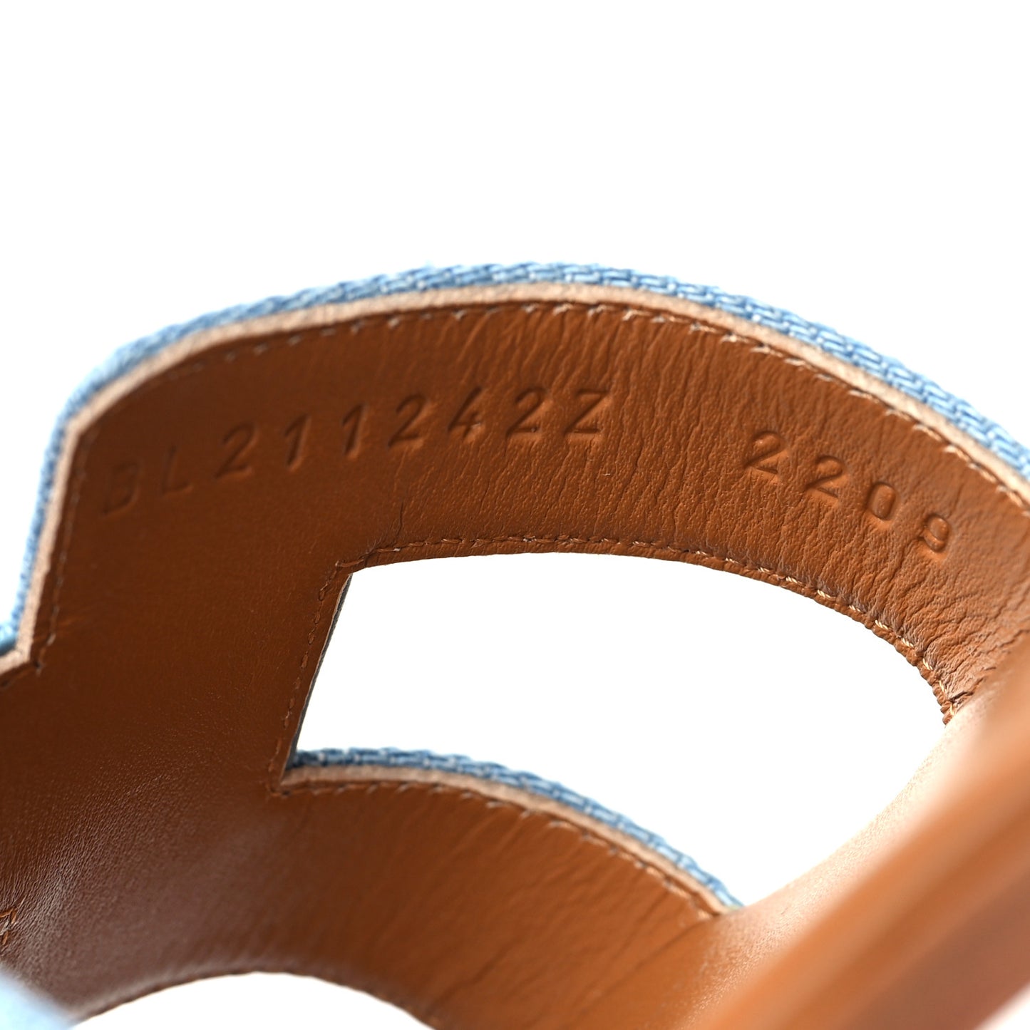 Denim Canvas Oran Sandals 38.5 Bleu Clair