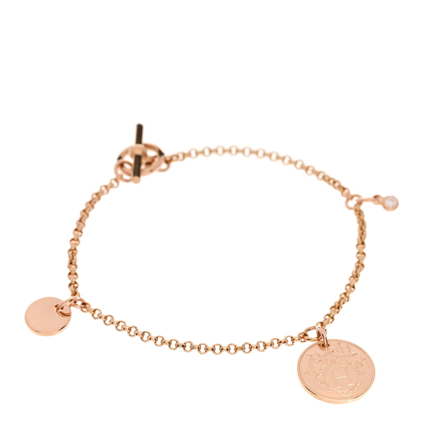 18K Rose Gold Diamond PM Ex-Libris Bracelet SH
