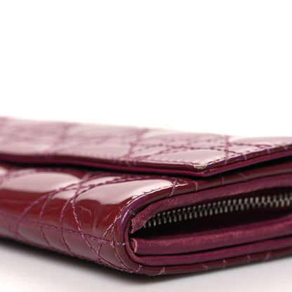 Christian Dior Patent Cannage Lady Dior Rendezvous Wallet On Chain Fuchsia 11 of 15