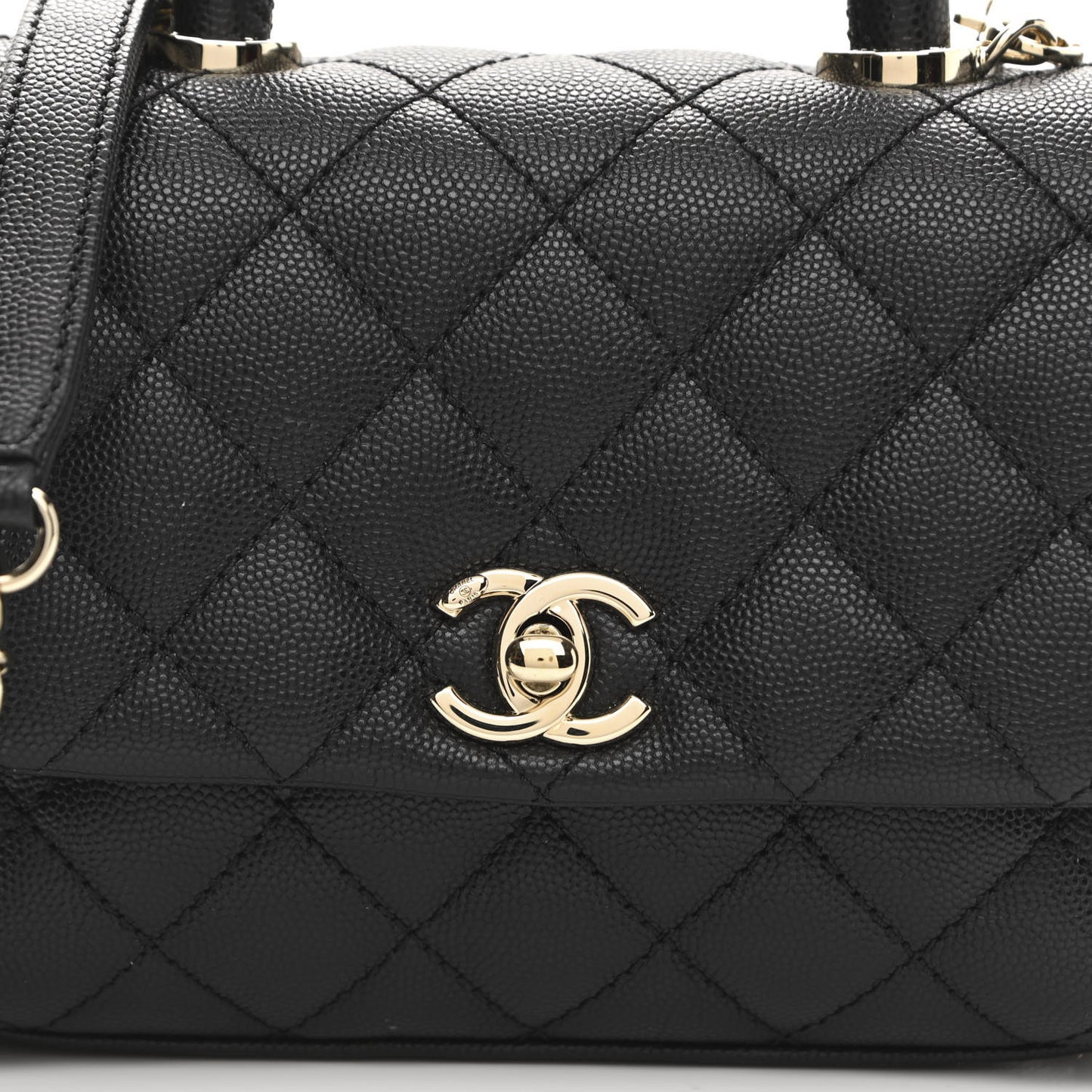 Caviar Quilted Extra Mini Coco Handle Flap Black