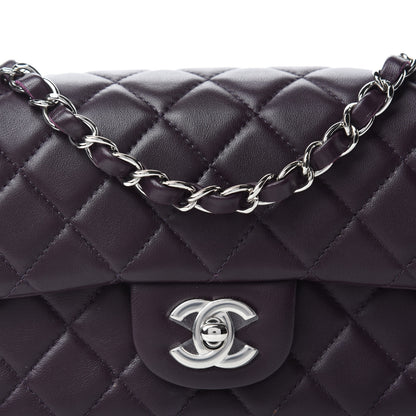 Chanel Lambskin Quilted Mini Rectangular Flap Dark Purple 10 of 11