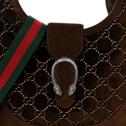 Gucci Velvet GG Monogram Web Medium Dionysus Hobo Brown 7 of 10