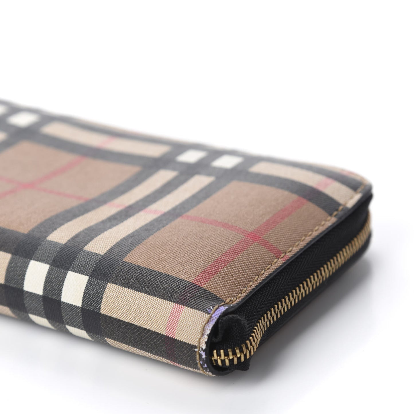 Vintage Check Elmore Zip Around Wallet Black