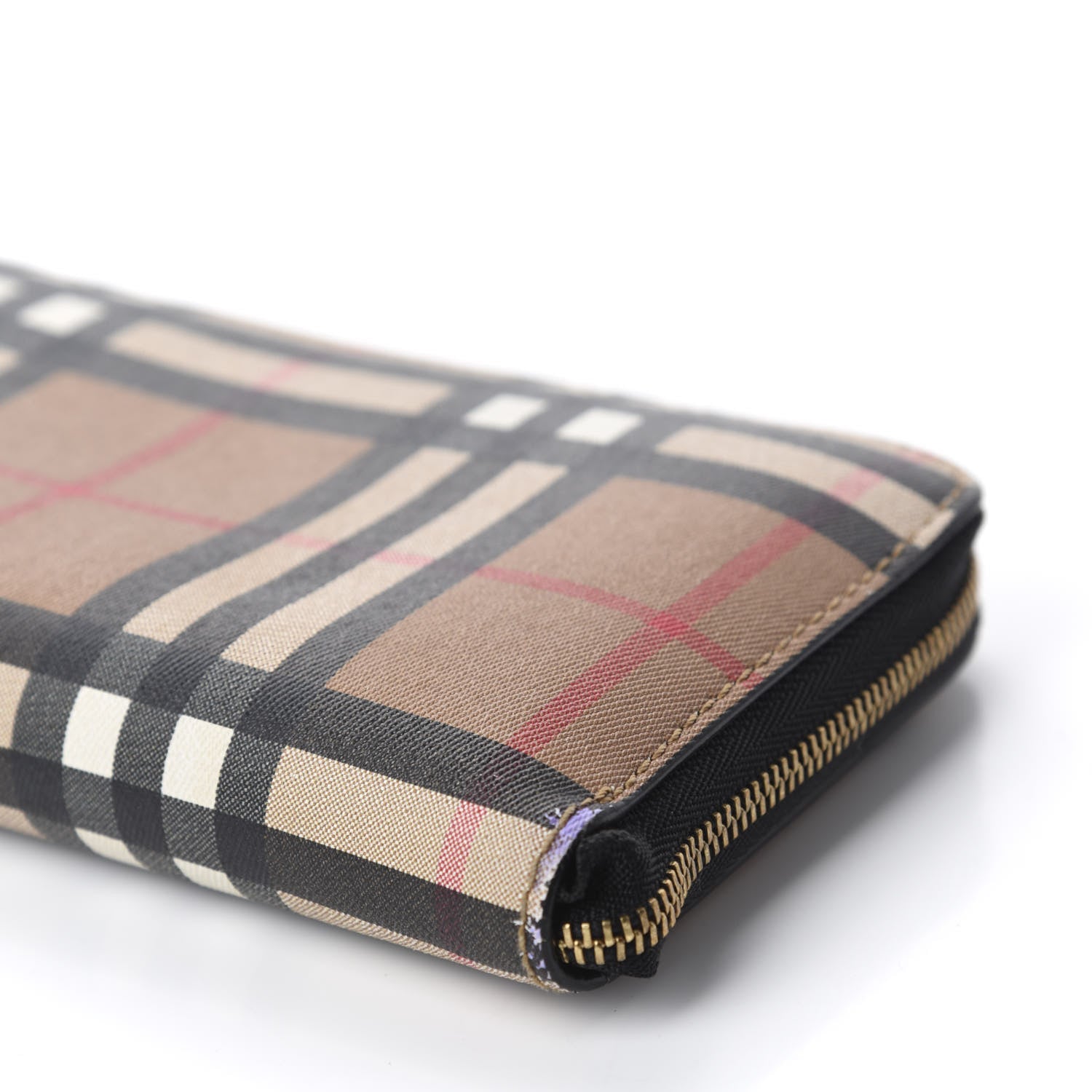 Burberry Vintage Check Elmore Zip Around Wallet Black 7 of 10
