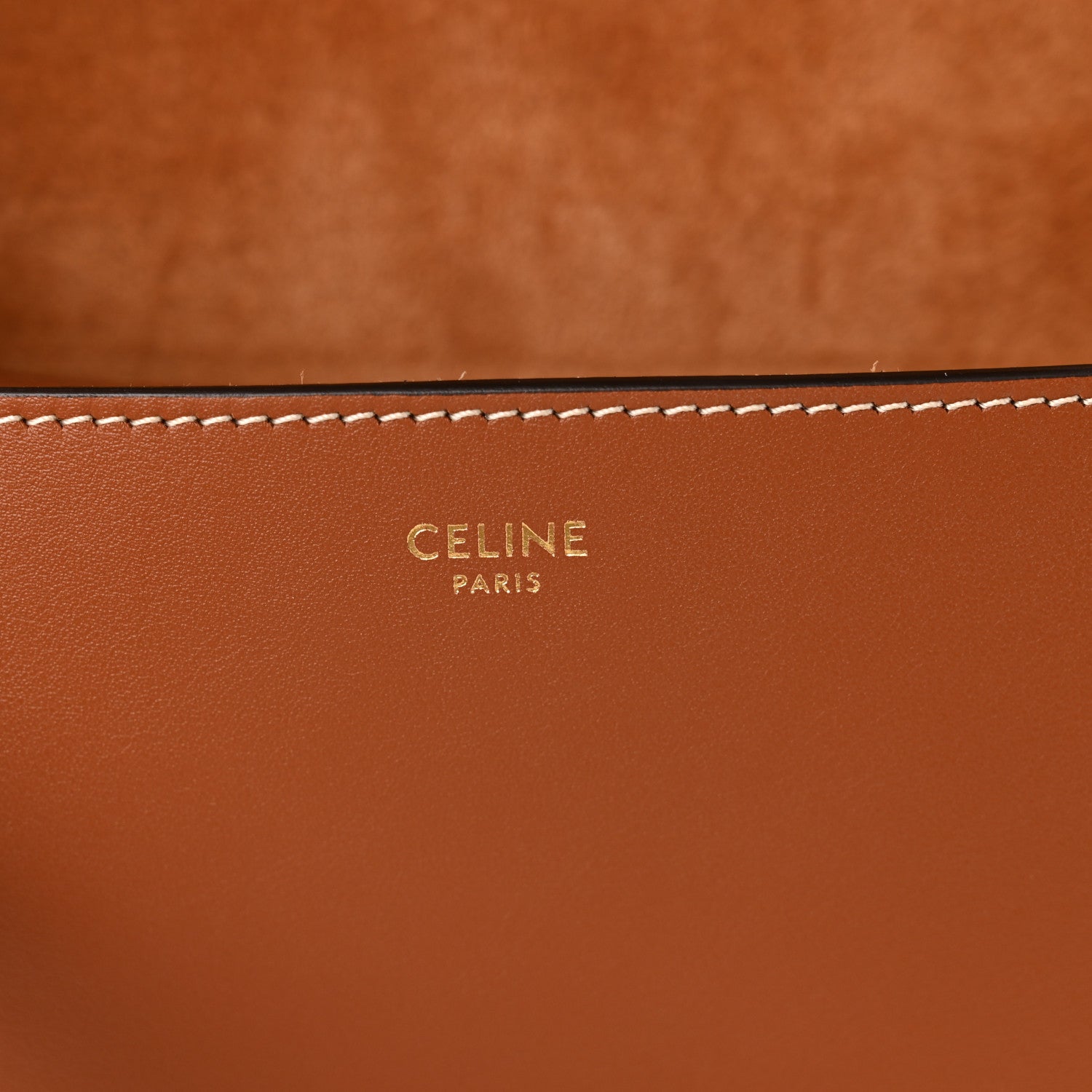 Celine Smooth Calfskin Cuir Triomphe Folco Crossbody Bag Tan 6 of 11