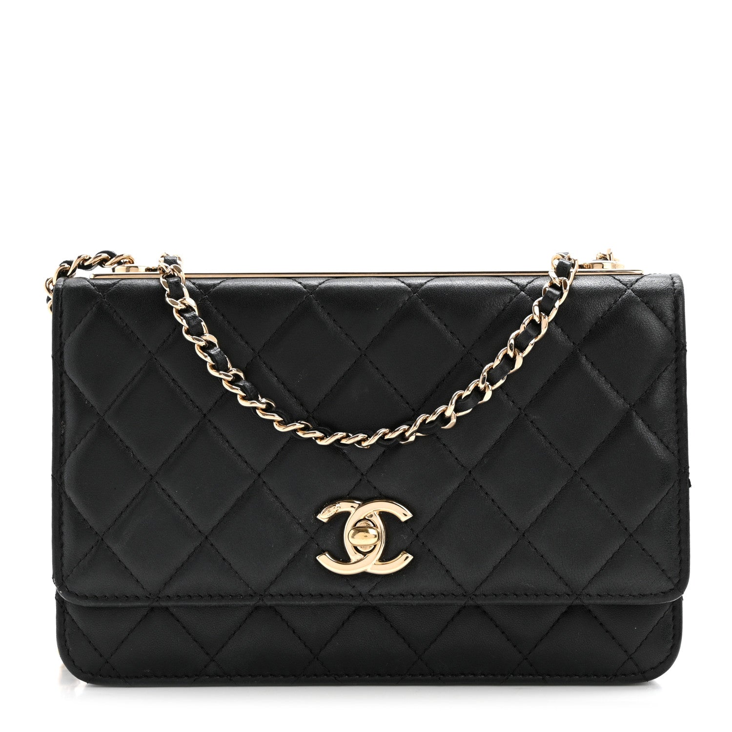 Chanel Lambskin Quilted Trendy CC Wallet On Chain WOC Black 1 of 16