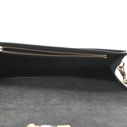 Louis Vuitton Calfskin Chain Louise MM Black 5 of 10