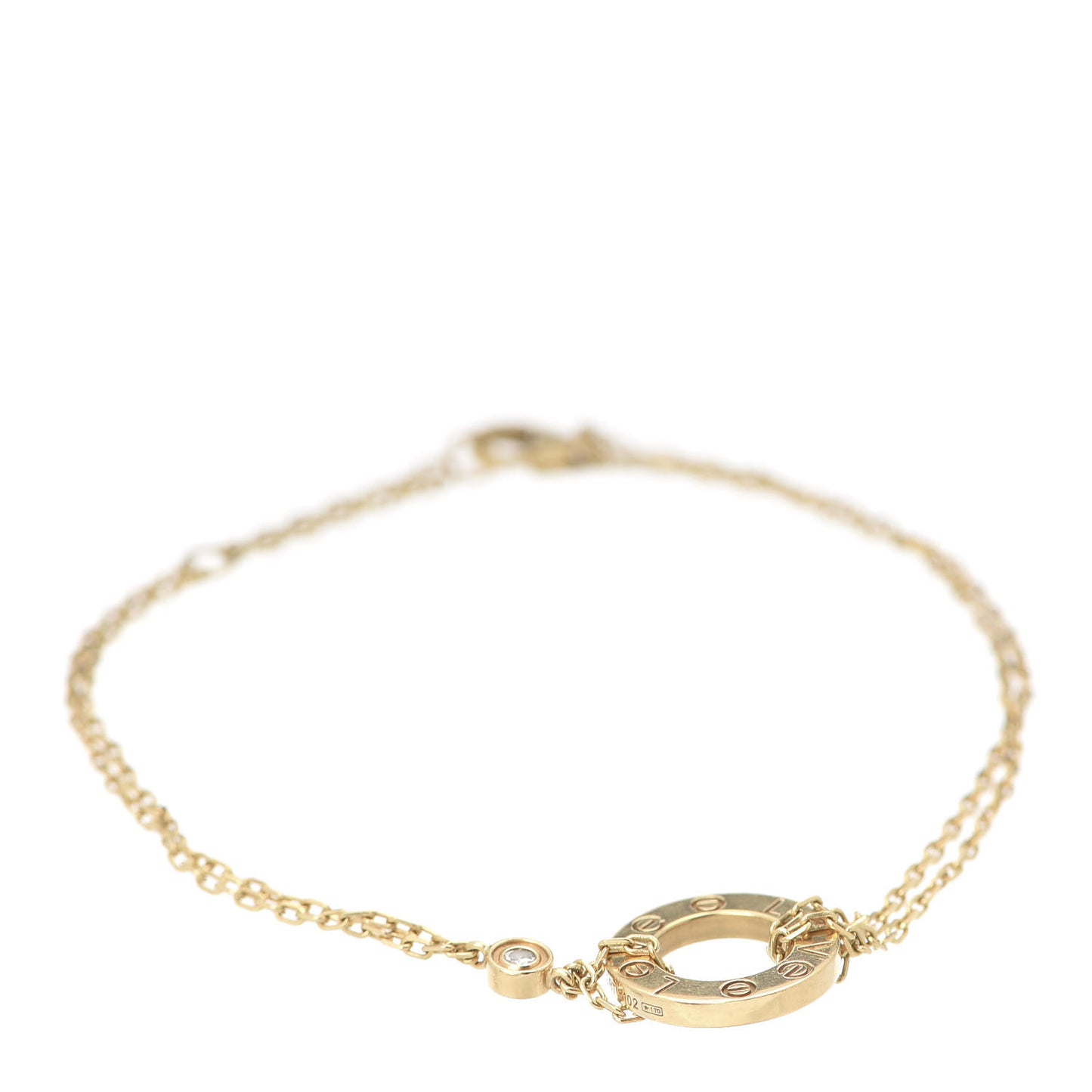 18K Yellow Gold Diamond LOVE Bracelet