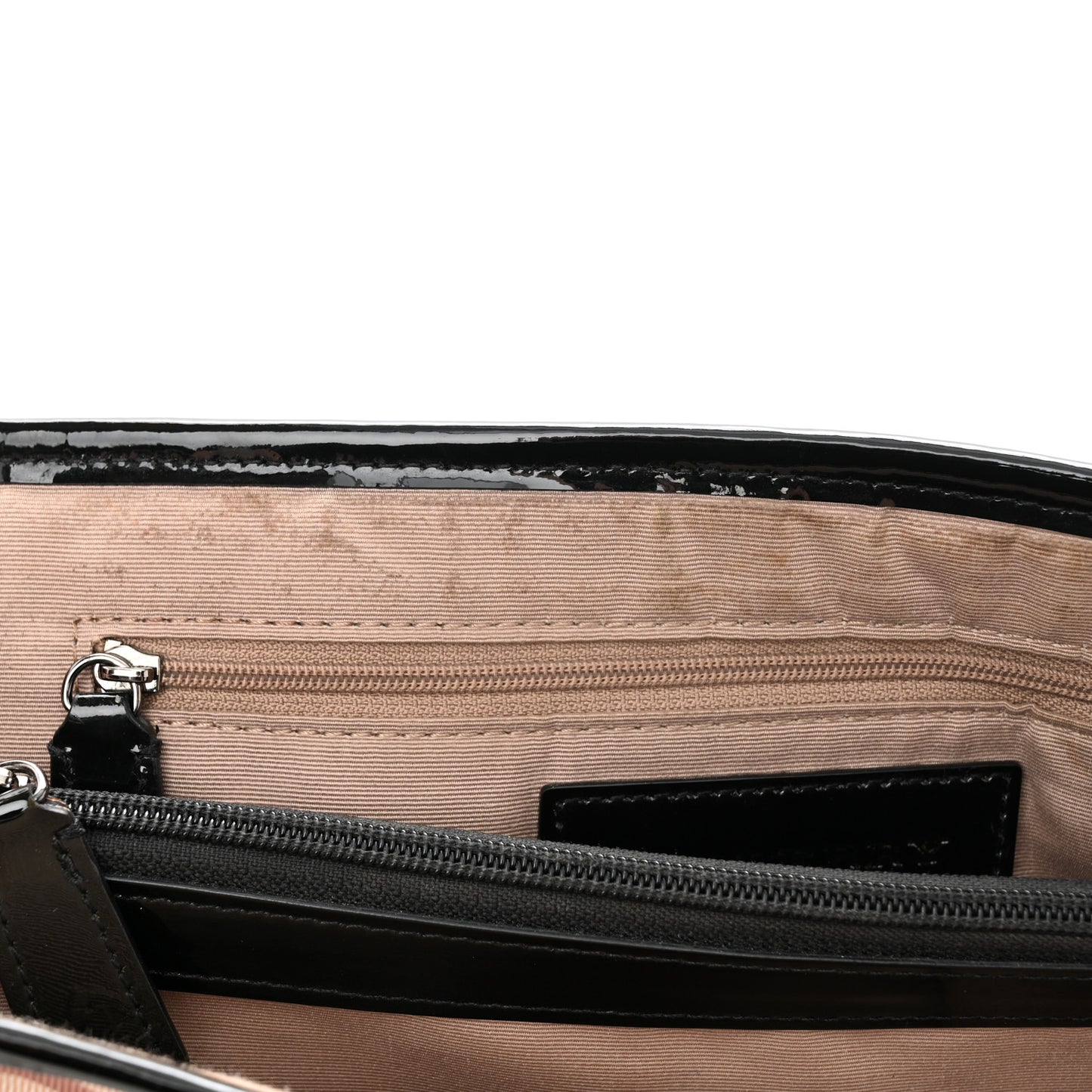 Nova Check Patent Trim Shopper Tote Black