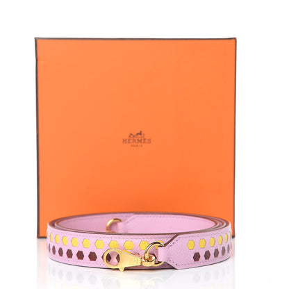 Hermes Epsom 25mm Mousqetons Tressage Shoulder Strap Mauve Sylvestre Rouge H Jaune De Naples 6 of 6