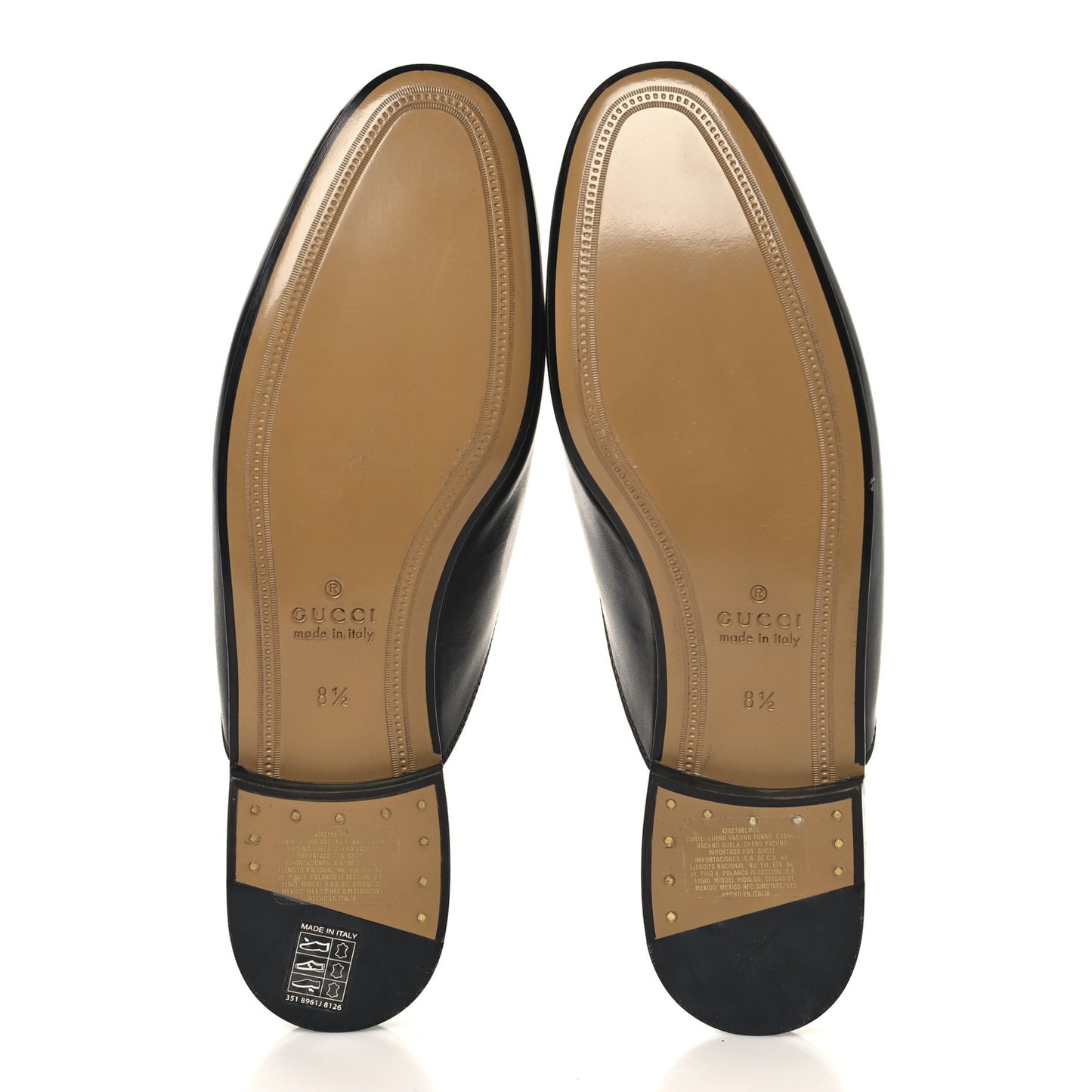 Calfskin Mens Princetown Slippers 8.5 Black
