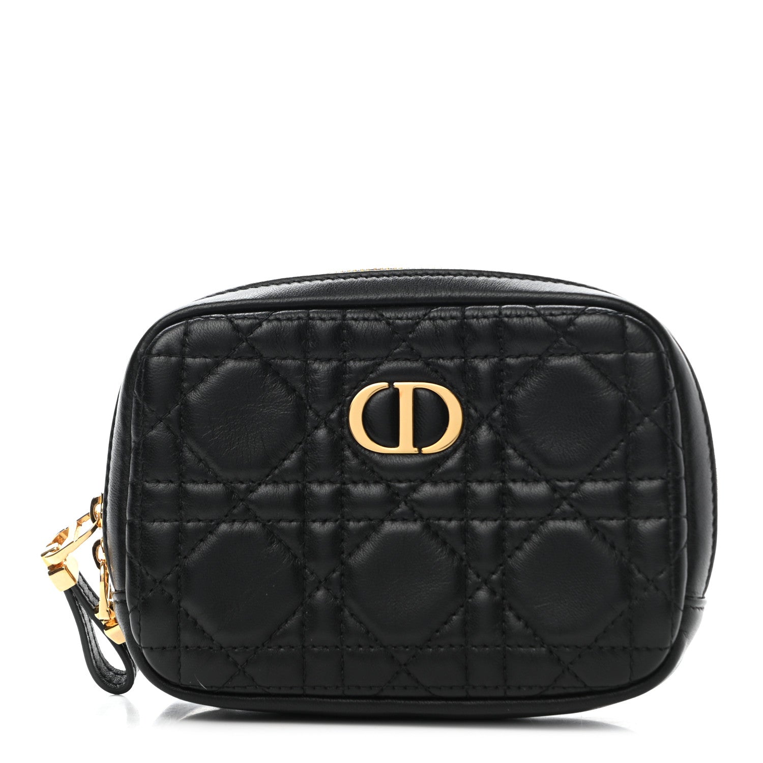 Christian Dior Lambskin Cannage Small Caro Zipped Pouch Black 1 of 9