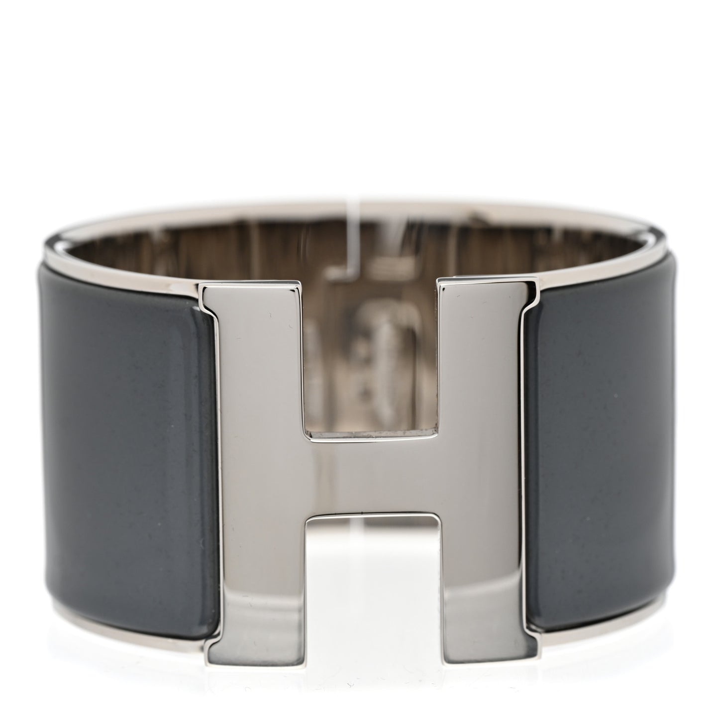 Enamel Extra Wide Clic Clac H Bracelet PM Gris Macadam
