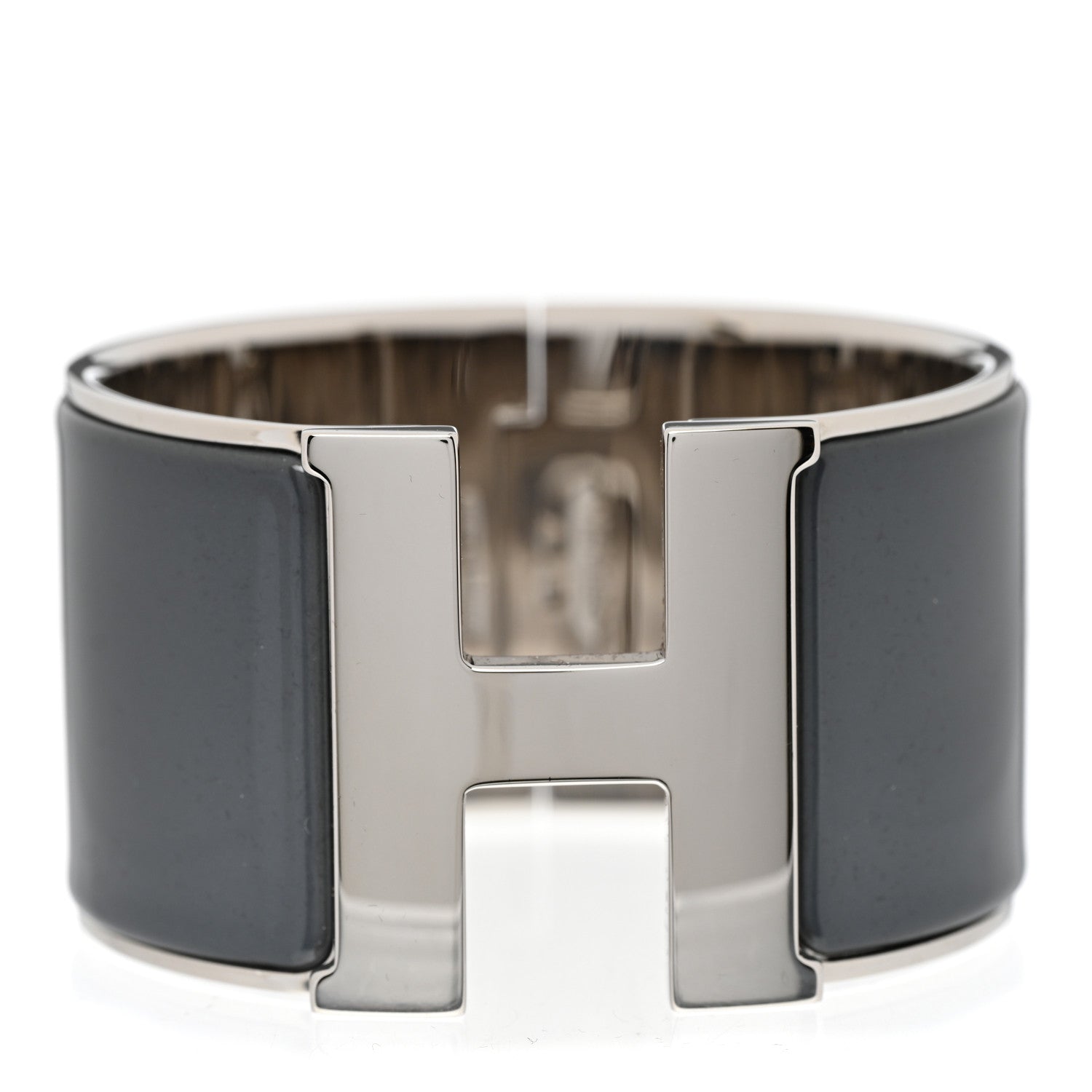 Hermes Enamel Extra Wide Clic Clac H Bracelet PM Gris Macadam 1 of 5