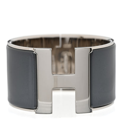 Hermes Enamel Extra Wide Clic Clac H Bracelet PM Gris Macadam 1 of 5