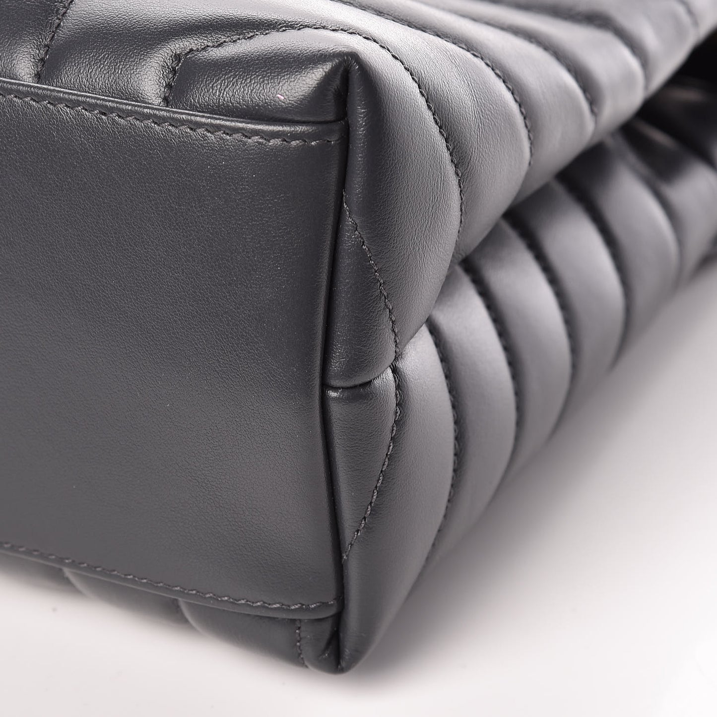 Calfskin Y Quilted Monogram Medium Loulou Chain Satchel Asphalt