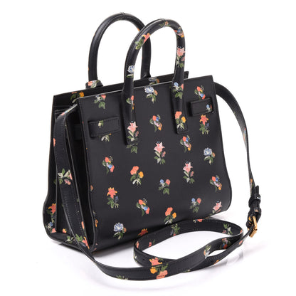 Saint Laurent Calfskin Prairie Printed Nano Sac De Jour Black 2 of 10