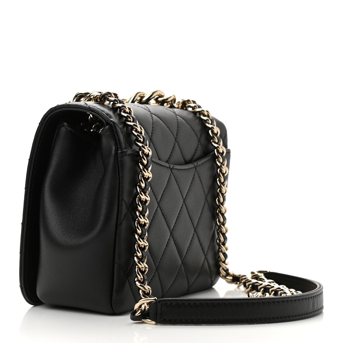 Lambskin Quilted Studded Beauty Begins Flap Black