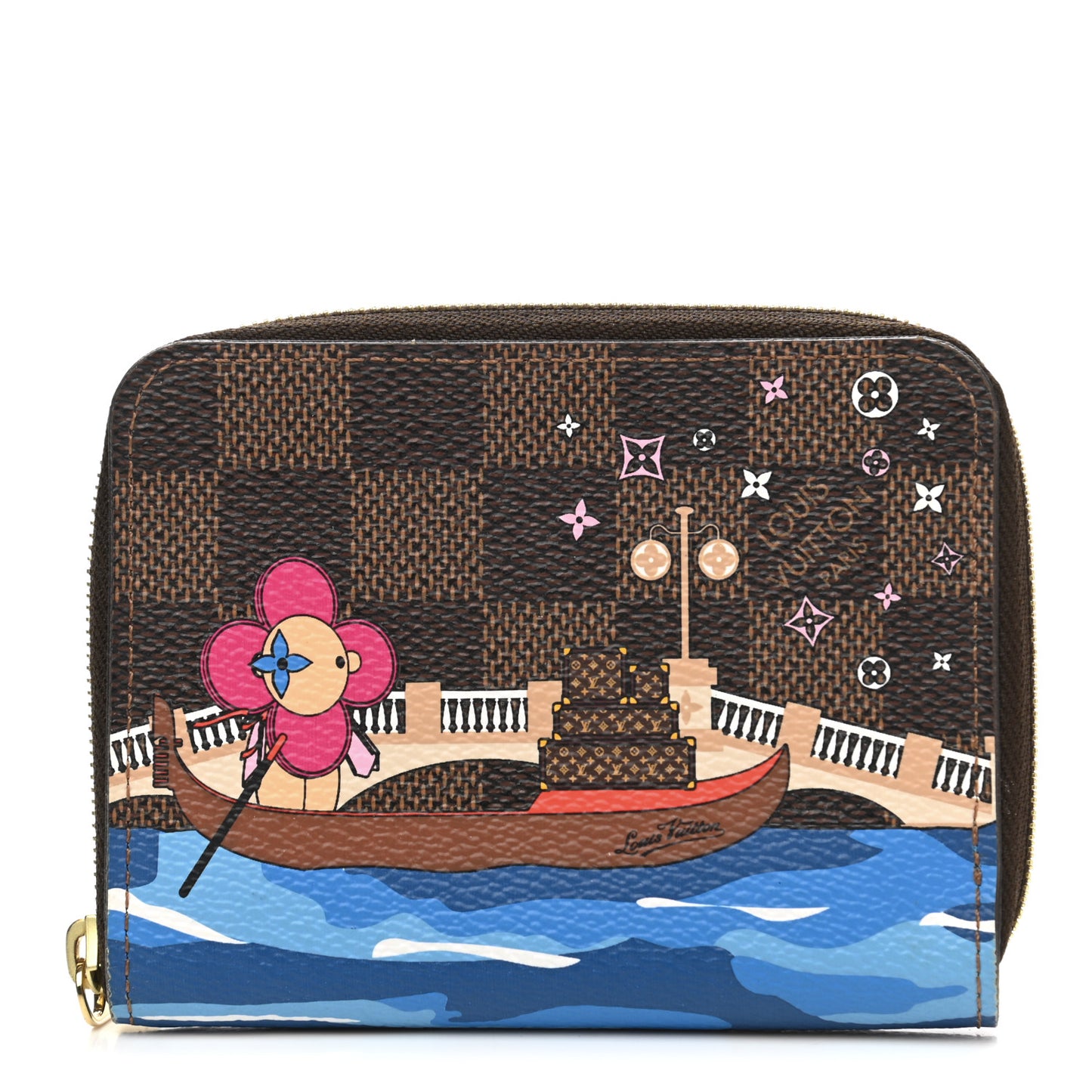 Damier Ebene 2019 Christmas Animation Zippy Coin Purse Blue