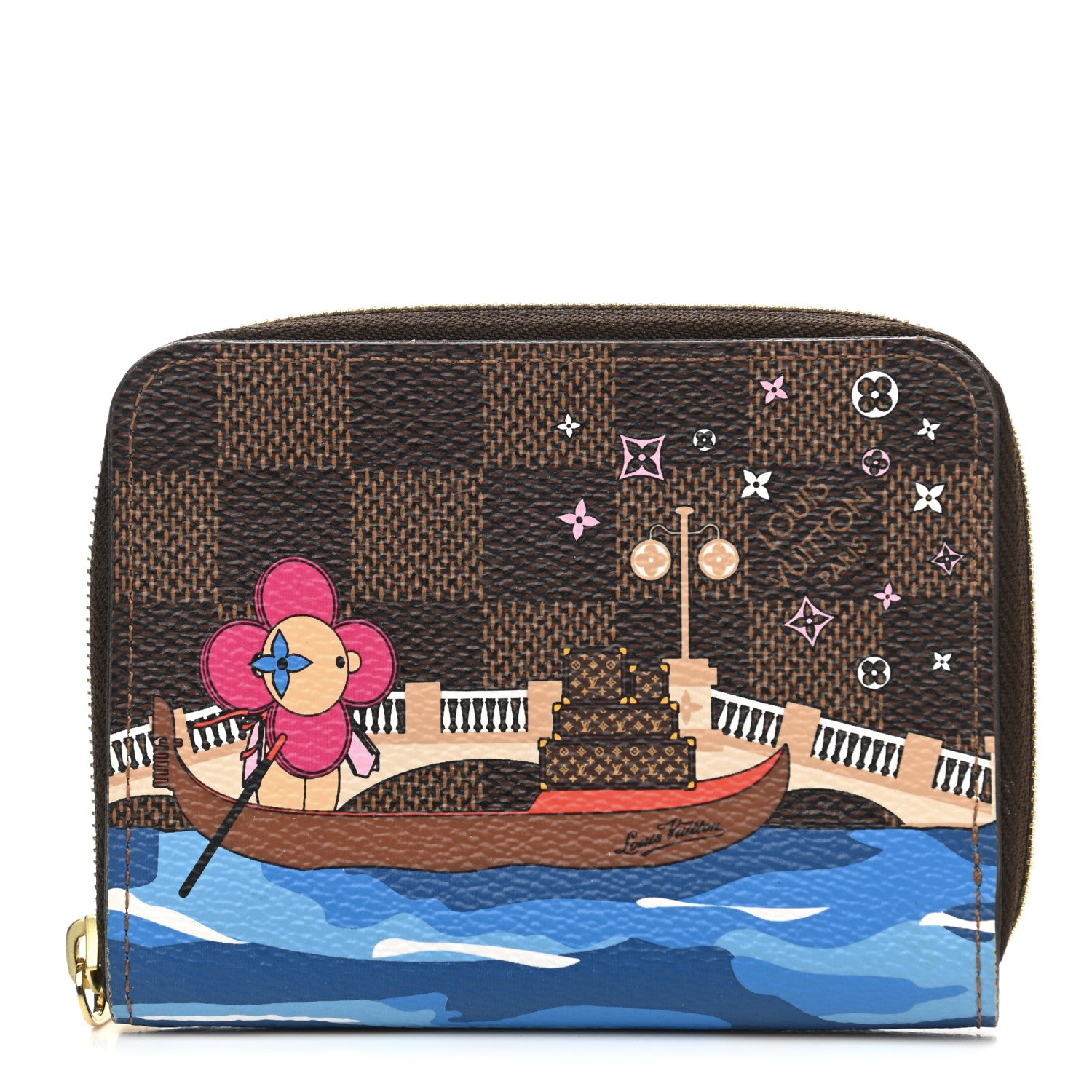 Louis Vuitton Damier Ebene 2019 Christmas Animation Zippy Coin Purse Blue 1 of 7