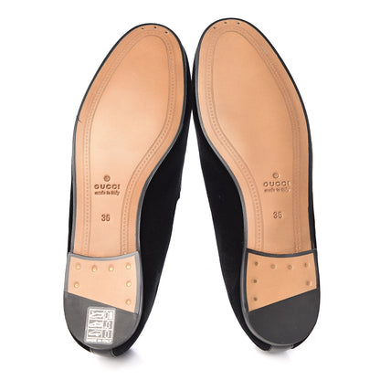 Gucci Velvet Horsebit Womens Jordaan Loafers 36 Black 7 of 9