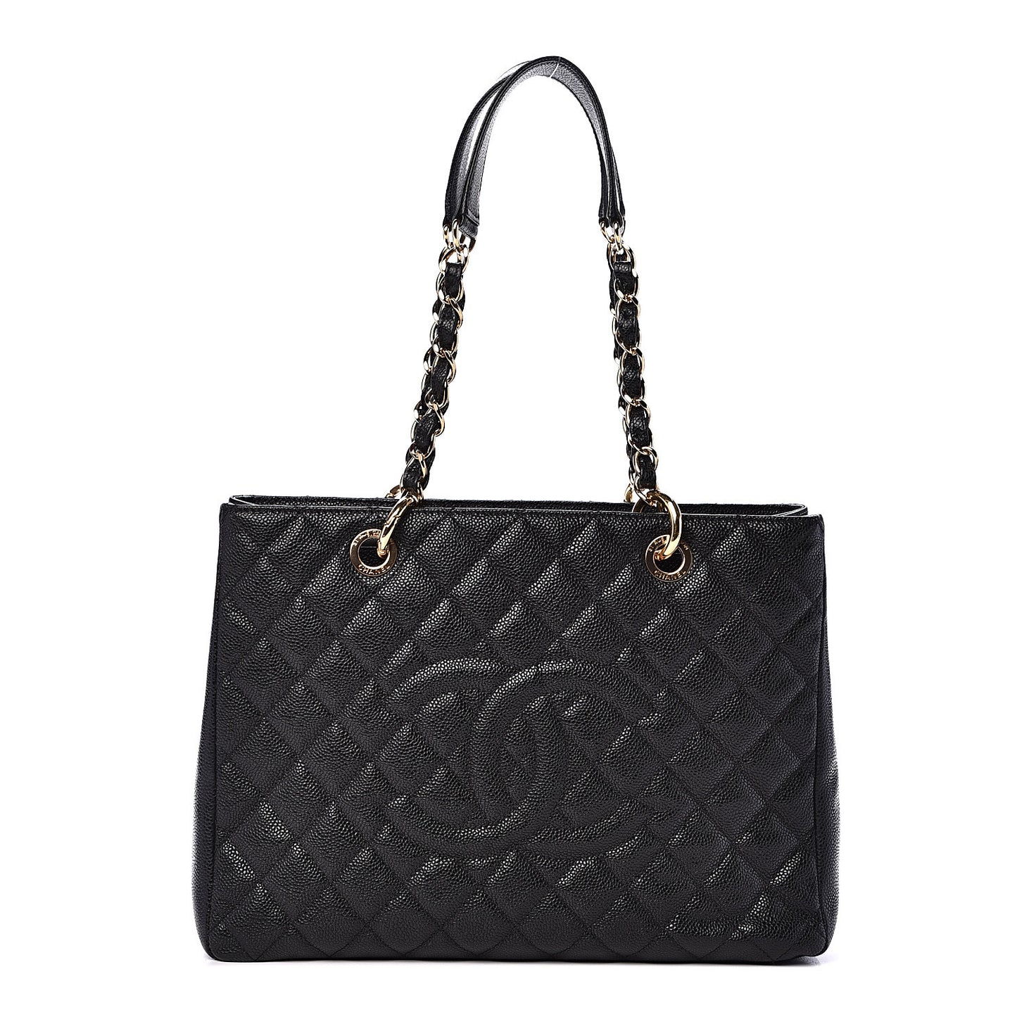 Caviar Quilted Grand Shopping Tote GST Black
