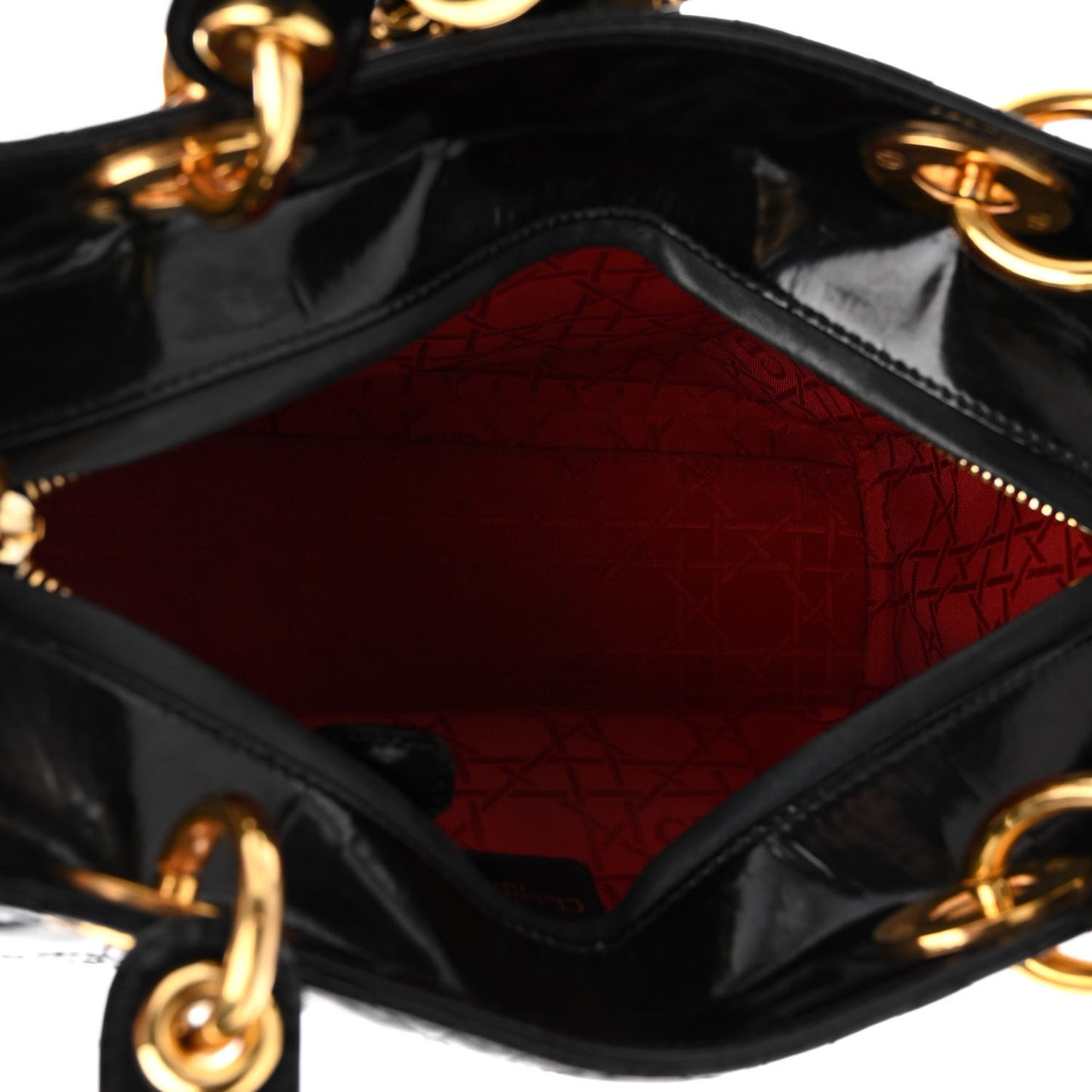 Patent Cannage Medium Lady Dior Black