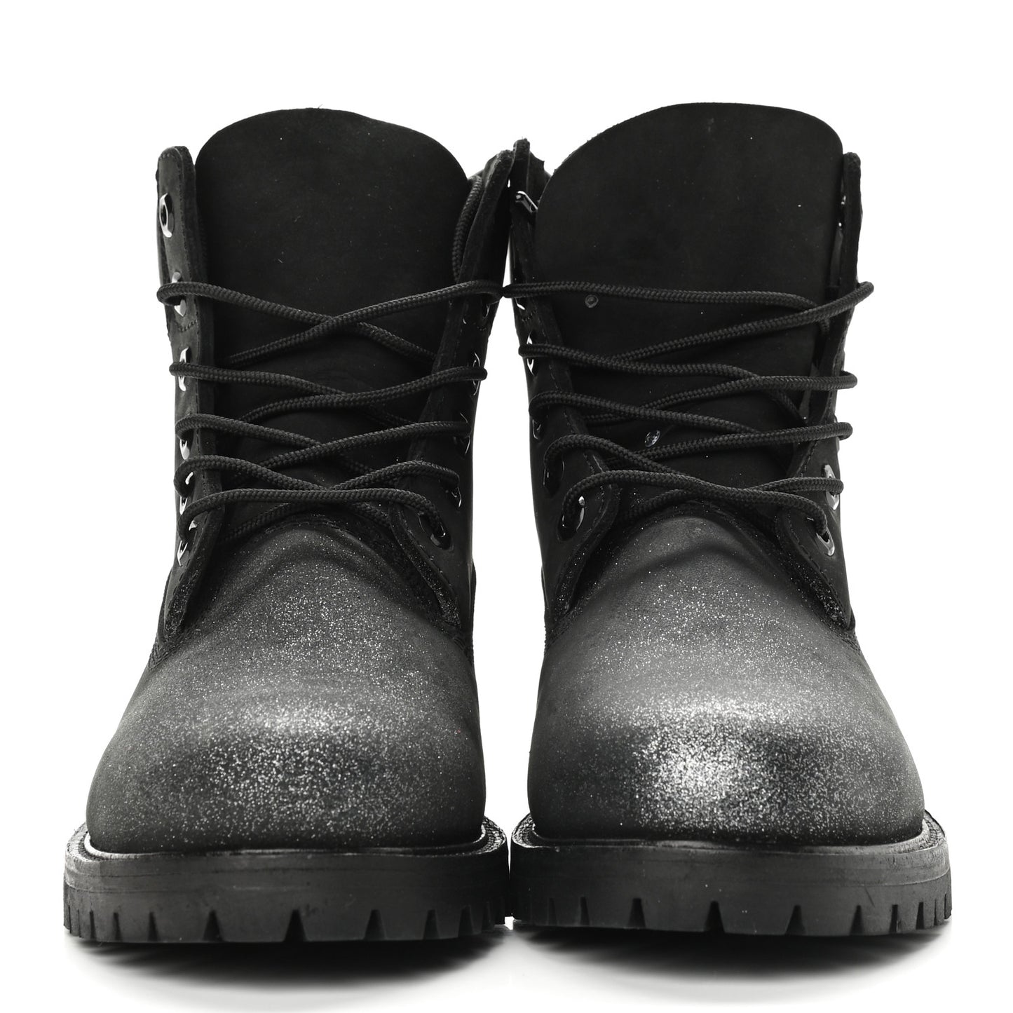 X TIMBERLAND Nubuck Glitter Womens Ankle Boots 38 Black Gunmetal