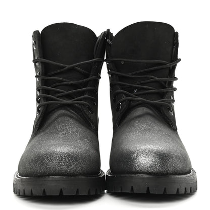 Jimmy Choo X TIMBERLAND Nubuck Glitter Womens Ankle Boots 38 Black Gunmetal 3 of 10