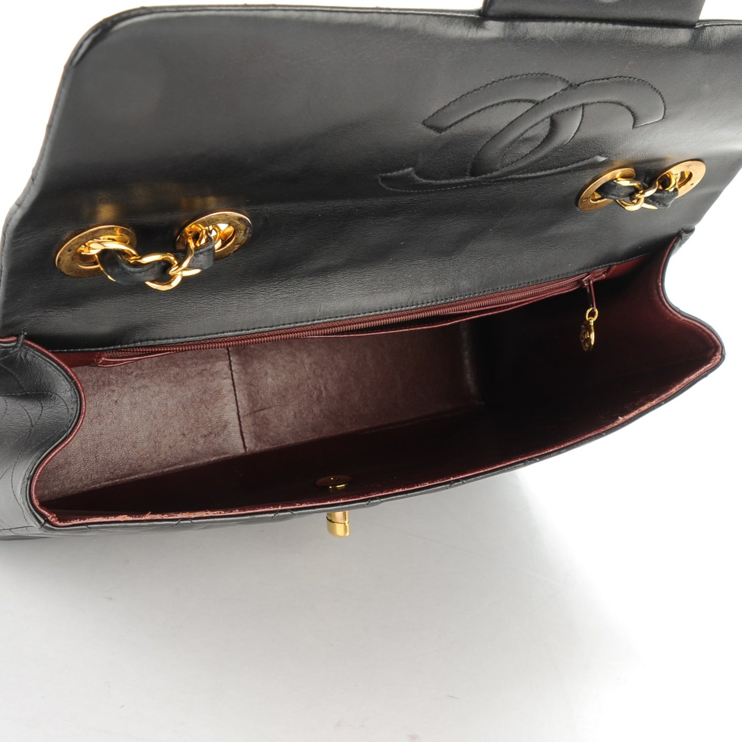 Lambskin Quilted XL Jumbo Single Flap Black