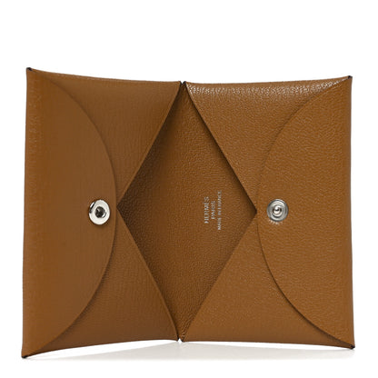 Hermes Chevre Mysore Calvi Card Case Caramel 5 of 8