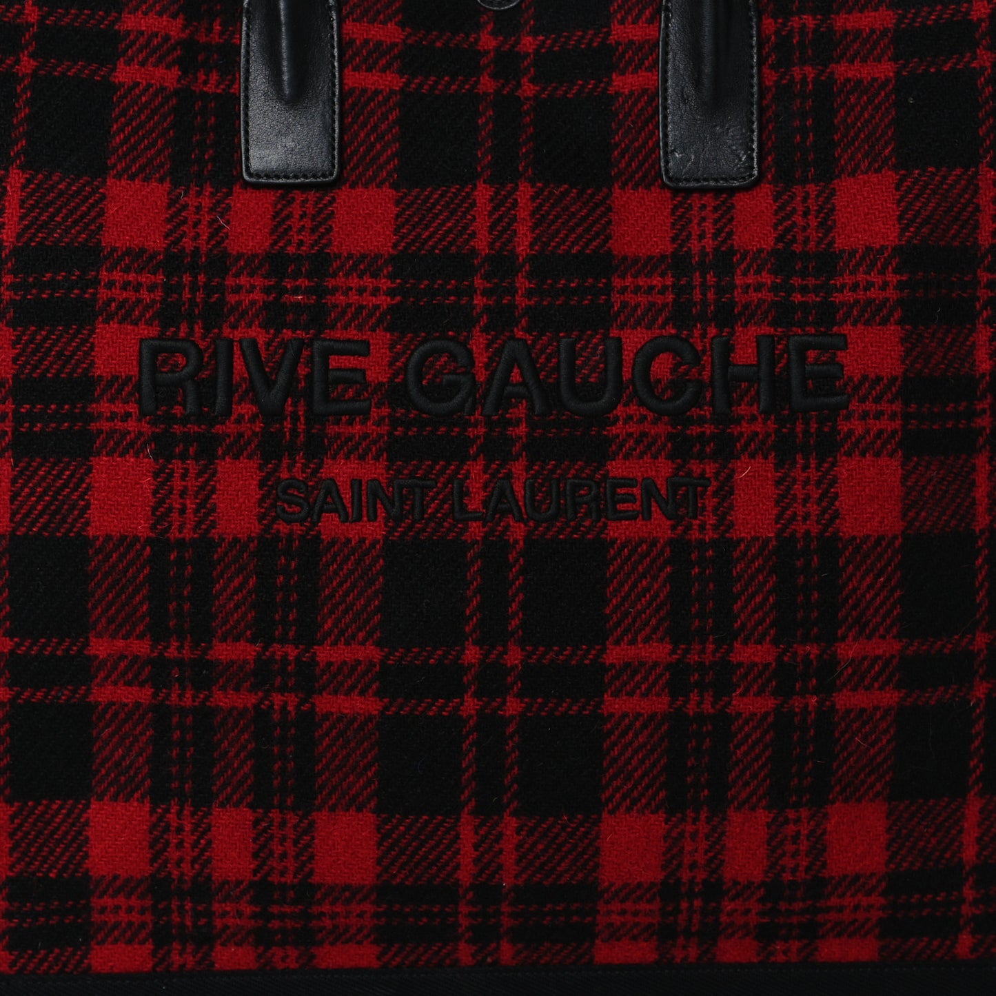 Wool Tartan Rive Gauche Noe Tote Red Black