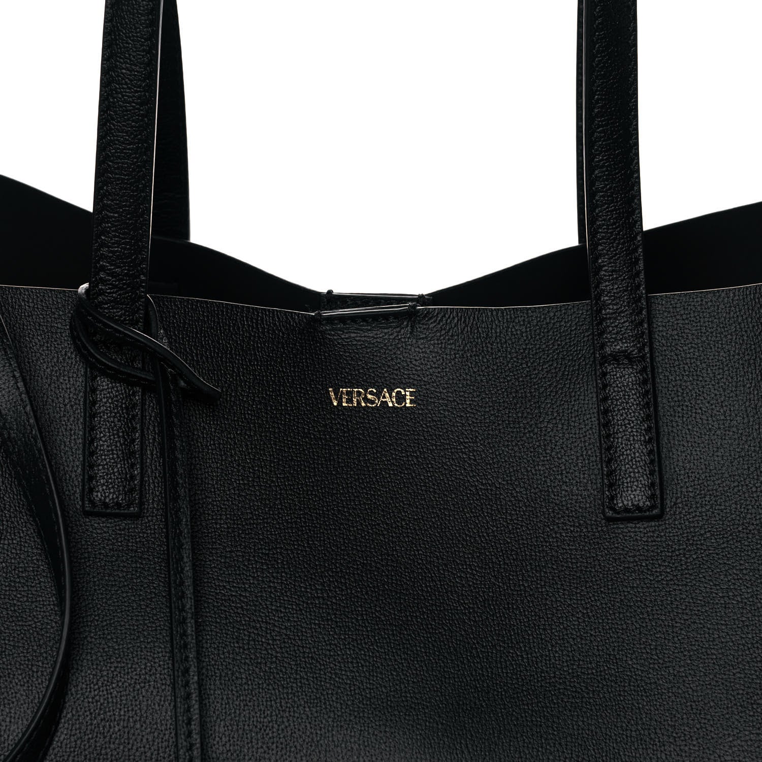 Versace Calfskin Virtus Tote Black 7 of 13