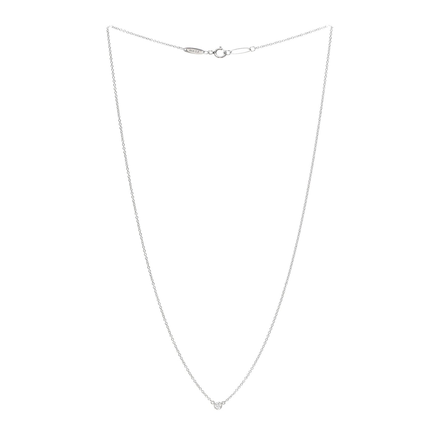 Platinum Diamond .05ct Elsa Peretti Diamonds by the Yard Pendant Necklace